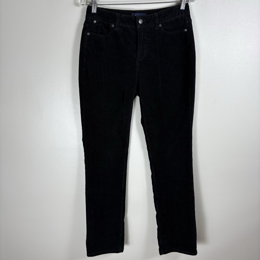 Talbots Women's 6 Black Corduroy Stretch Straight Leg‎ Casual Pants